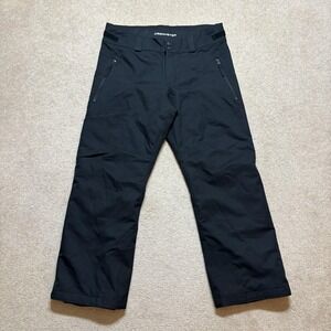 Obermeyer Snow Pants Mens Large Black Insulated Ski Snowboard Adjustable Waist